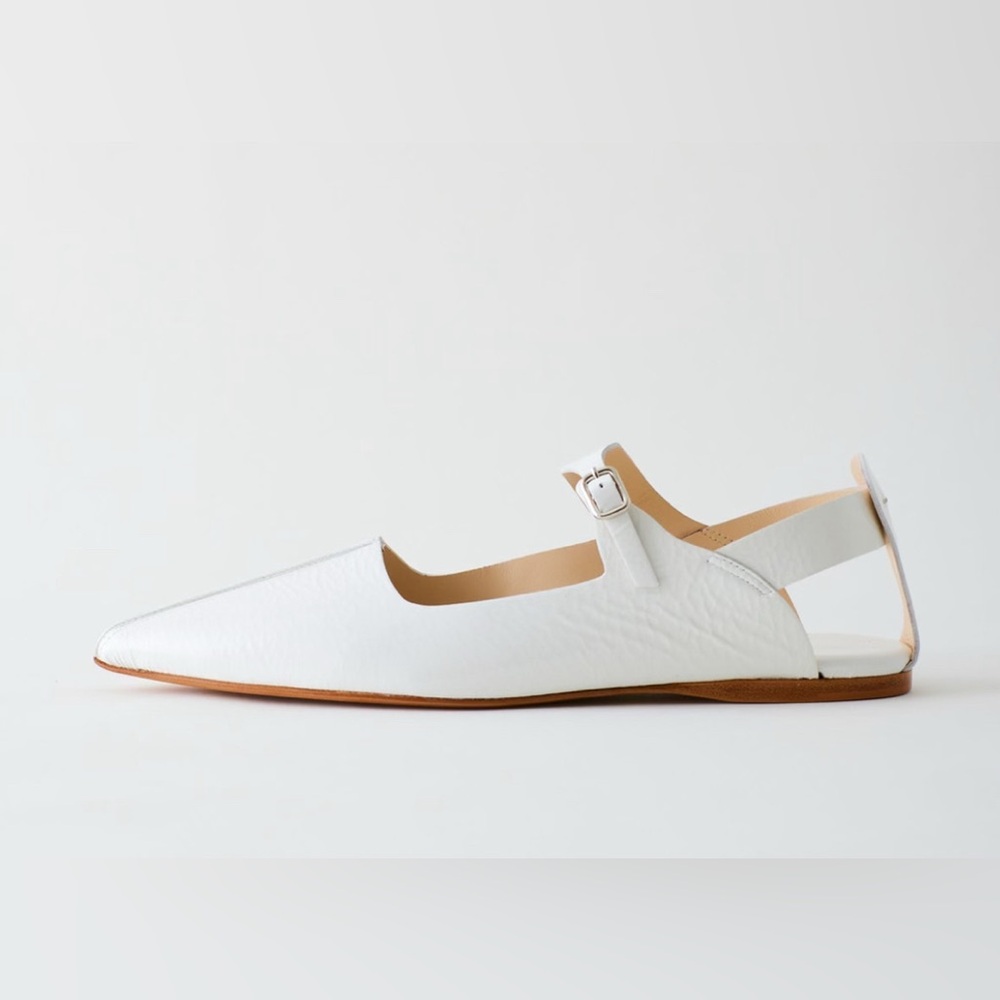 Tibi White Patent Rudolph Flat